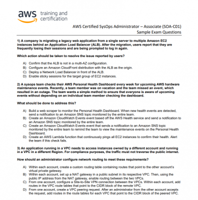 Valid SOA-C02 Practice Questions