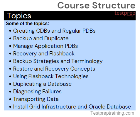 Oracle 1Z0-083 Exam Course Structure