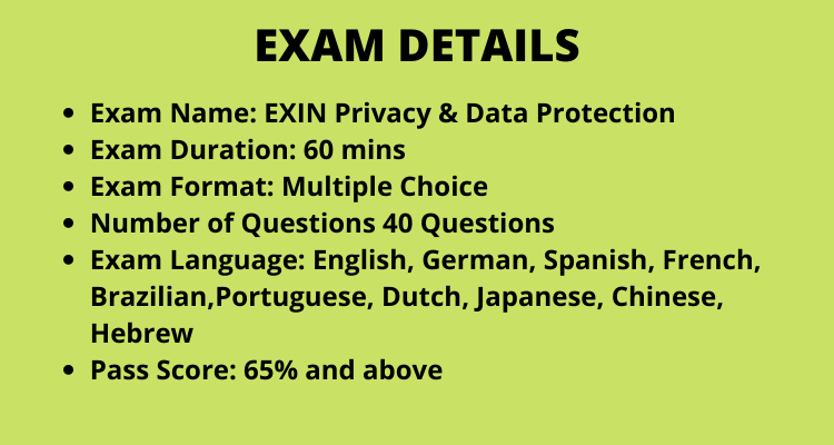 EXIN Privacy & Data Protection Foundation EXAM DETAILS