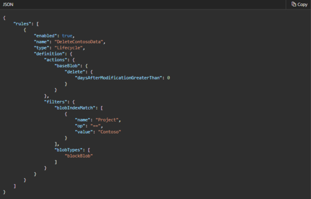 deleting data with blob index