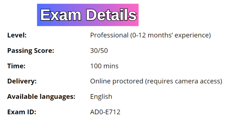 Adobe Commerce Business Practitioner Professional (AD0-E712) exam details