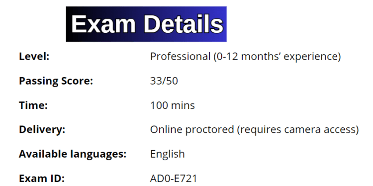 exam details